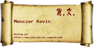 Menczer Kevin névjegykártya