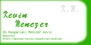kevin menczer business card
